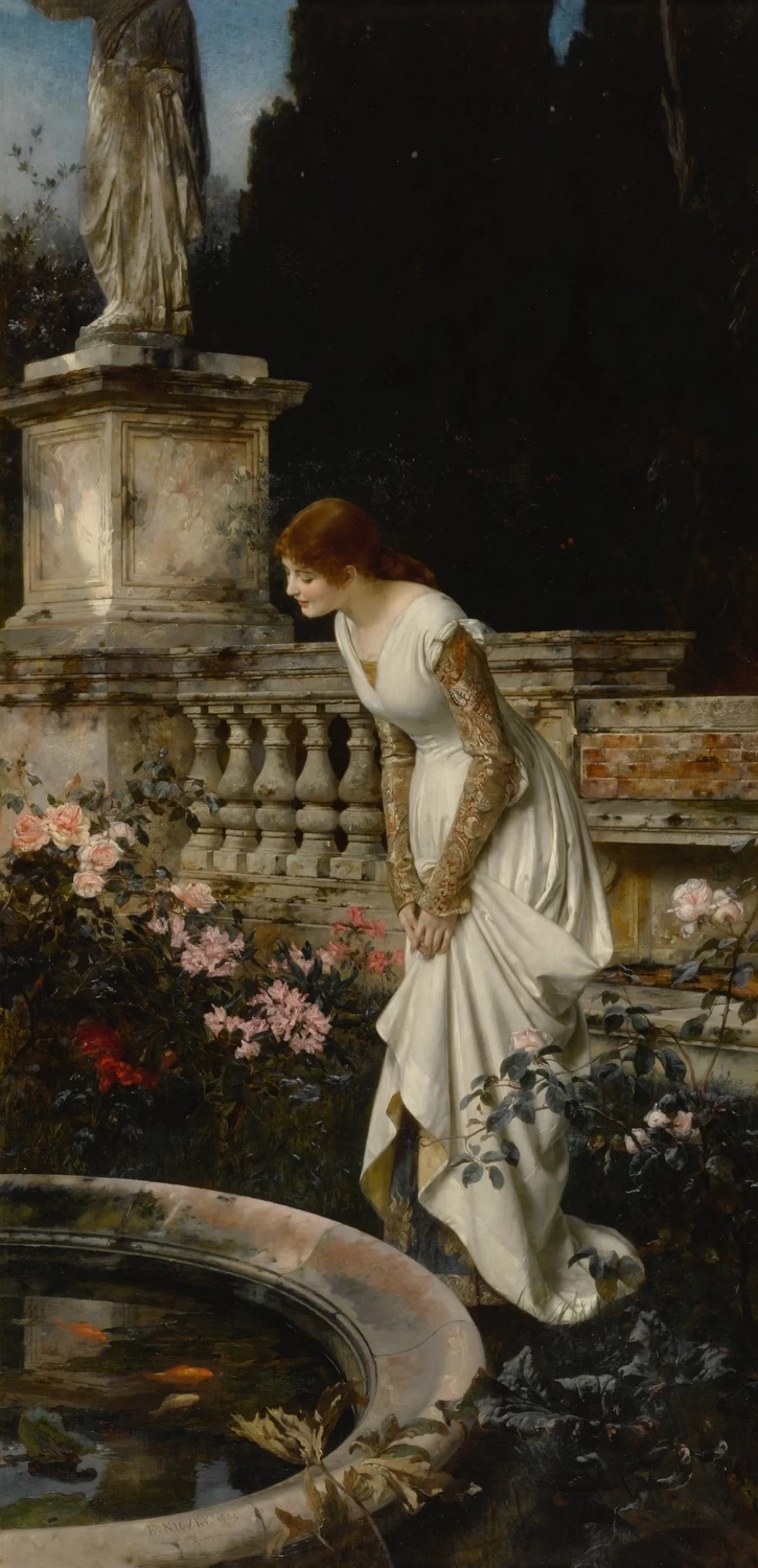 Eduard Niczky - Giovane bellezza in un giardino